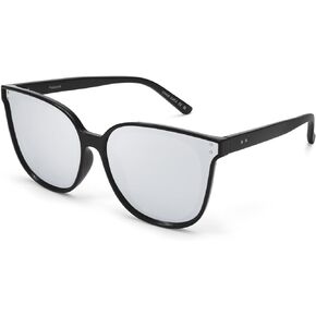 LVIOE Oversized Polarized Sunglasses for Women Trendy Large Cat Eye UV Protection Shade LS1627