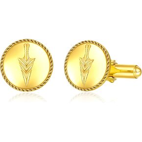 VENACOLY سهم/تاج أزرار أكمام من الفضة الإسترليني التنفيذية مطلية بالذهب أزرار أكمام للأب العريس هدية للرجال العريس الزوج الزفاف الخطوبة in Kuwait