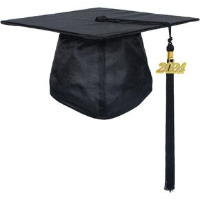 قبعة تخرج لامعة للبالغين من الجنسين من MyGradDay مع حلية سنة شرابة 2024 2023