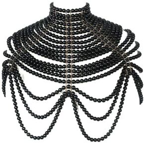 Sinkcangwu Sexy Women's Fashion Pearl Necklace Accessories Shoulder Chain Role Playing Jewelry Body Chain Dress Accessories in Kuwait