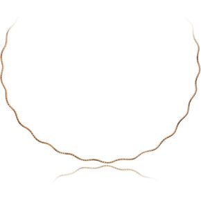 قلادة بلينغ فور يور باك من الفضة الإسترلينية والذهب الوردي اللامع 1.5 مم من أوميغا الربيع الإيطالي المتموج، 16 بوصة - 20 بوصة in Kuwait