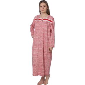 قميص نوم نسائي طويل من الجيرسيه بأكمام طويلة، فستان فضفاض أنيق in Kuwait