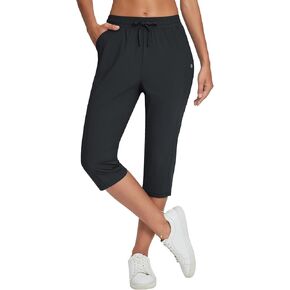 BALEAF Women's Capri Yoga Pants Loose Drawstring Workout Sweatpants High Waist Lounge Pants with Pockets UPF50+ Causal Summer in Saudi Arabia