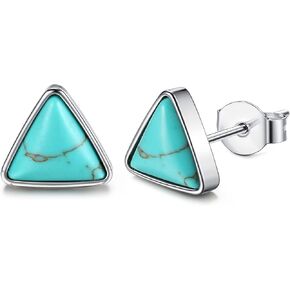 FASACCO G23 أقراط تيتانيوم فيروزية أقراط من التيتانيوم أقراط على شكل مثلث على شكل قلب فيروزي أقراط من التيتانيوم للآذان الحساسة in Kuwait