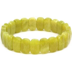 Keleny Semi Precious Stones 14mm Faceted Oval Beads Crystal Rock Elastic Bangle 7.5 Inch in Kuwait