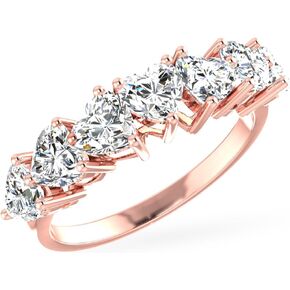 خاتم Belinda Jewelz 925 من الفضة الإسترليني المتلألئة نصف الأبدية باللون الأبيض 4 مم على شكل قلب زركونيا مكعب 2.6 قيراط في إعداد الشق خاتم كوكتيل رائع للنساء in Kuwait