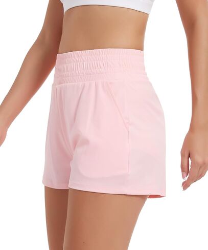 Botel Women's Athletic Shorts, High Waisted Shorts with Mesh Liner & Pockets for Sports/Running/Yoga/Workout/Gym/Casual/Girl in Kuwait