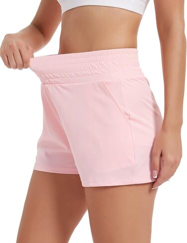 Botel Women's Athletic Shorts, High Waisted Shorts with Mesh Liner & Pockets for Sports/Running/Yoga/Workout/Gym/Casual/Girl in Kuwait
