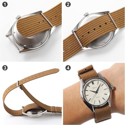 ساعة الضفدع التكتيكي ثورن 50 قامة أوتوماتيكية للغوص مع حزام ساعة من النايلون البني مقاس 20 مم، على الطراز العسكري in Kuwait