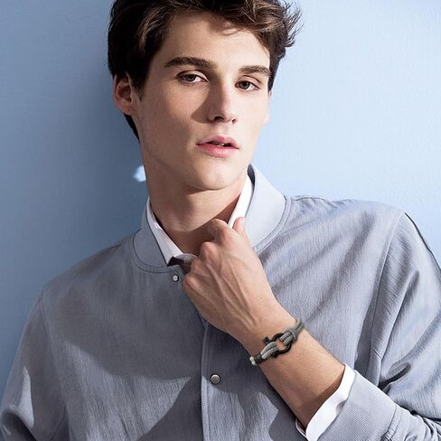 سوار Egowry للرجال، سوار حبل بحري مصنوع يدويًا مع تكبل من الفولاذ المقاوم للصدأ، أساور حبل مضفرة على شكل حدوة حصان للرجال in Kuwait