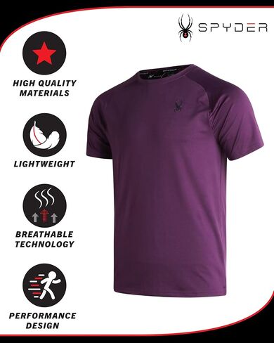 Spyder Men's Active Shirt - Fitted Short Sleeve Dry Fit Training Shirt - Performance Workout Shirt (S-XL) in Saudi Arabia