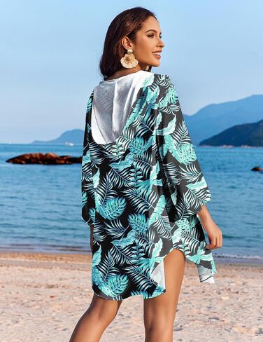 AI'MAGE Women's Bathing Suit Beach Cover Up Bikini Swimsuit Coverup Kimono Summer Cardigans with Hooded S-XXL in Saudi Arabia