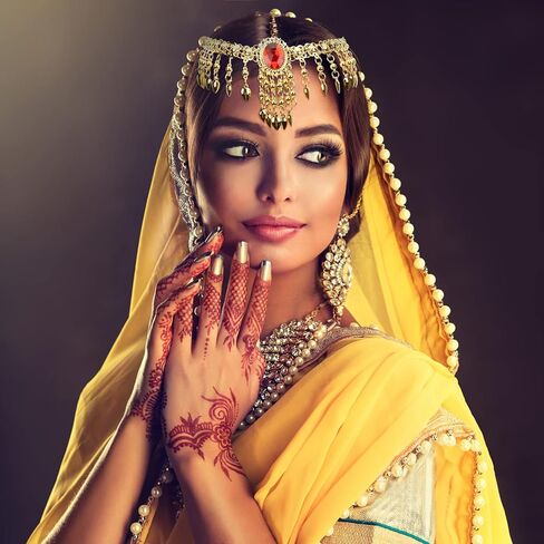 USHOBE أقراط نسائية للرقص الشرقي مجموعة مجوهرات ذهبية ترتر سلاسل رأس نسائية عملات معدنية عتيقة أقراط سلسلة أنف بوليوود مجوهرات على طراز الغجر لإكسسوارات الأداء مجوهرات نسائية in Kuwait