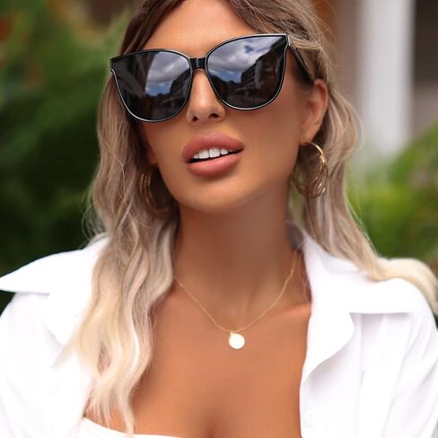 LVIOE Oversized Polarized Sunglasses for Women Trendy Large Cat Eye UV Protection Shade LS1627 in Saudi Arabia