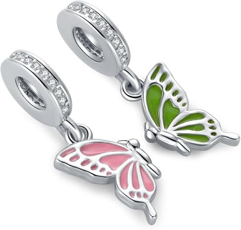 NARTGO Mother and Daughter Butterfly Charm Compatible with Pandora Charms Bracelets in Saudi Arabia