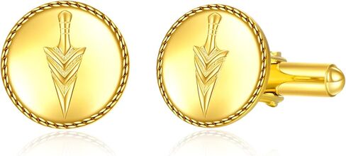 VENACOLY سهم/تاج أزرار أكمام من الفضة الإسترليني التنفيذية مطلية بالذهب أزرار أكمام للأب العريس هدية للرجال العريس الزوج الزفاف الخطوبة in Kuwait