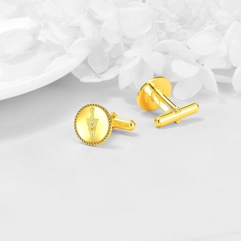 VENACOLY سهم/تاج أزرار أكمام من الفضة الإسترليني التنفيذية مطلية بالذهب أزرار أكمام للأب العريس هدية للرجال العريس الزوج الزفاف الخطوبة in Kuwait