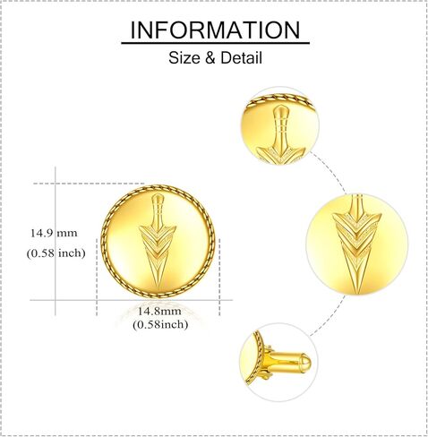 VENACOLY سهم/تاج أزرار أكمام من الفضة الإسترليني التنفيذية مطلية بالذهب أزرار أكمام للأب العريس هدية للرجال العريس الزوج الزفاف الخطوبة in Kuwait