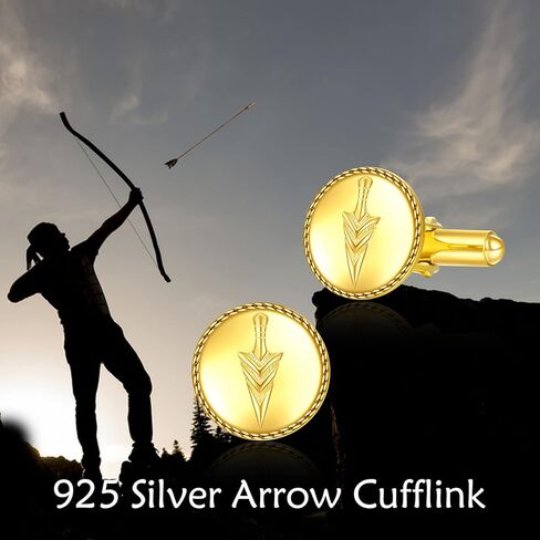 VENACOLY سهم/تاج أزرار أكمام من الفضة الإسترليني التنفيذية مطلية بالذهب أزرار أكمام للأب العريس هدية للرجال العريس الزوج الزفاف الخطوبة in Kuwait