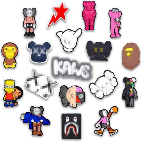 vszyxco Ape Croc Charms Bathing XX Bear 18PCS Shoes Charm for Croc PVC Clog Pins Shoe Charms Accessories Birthday Party Favors in Kuwait