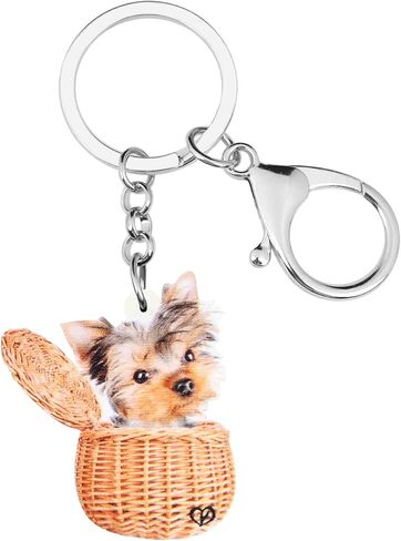 WEVENI Acrylic Yorkshire Terrier Dog Key Chains Yorkie Keychain Women Girl Handbag Charms Jewelry in Saudi Arabia