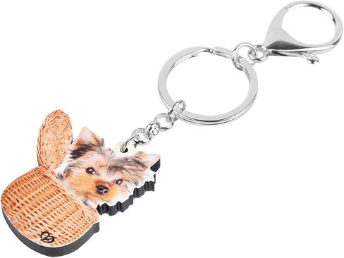 WEVENI Acrylic Yorkshire Terrier Dog Key Chains Yorkie Keychain Women Girl Handbag Charms Jewelry in Saudi Arabia