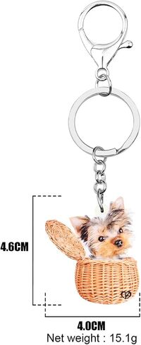 WEVENI Acrylic Yorkshire Terrier Dog Key Chains Yorkie Keychain Women Girl Handbag Charms Jewelry in Saudi Arabia