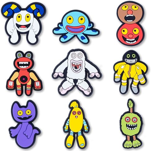 Game Shoe Charms Trend 9PCS Singing Shoes Charm Monsters in Saudi Arabia