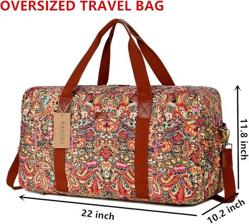 BAOSHA HB-32 حقيبة سفر من القماش الخشن لعطلة نهاية الأسبوع وحقيبة حمل كبيرة الحجم للنساء والسيدات (لون مع حجرة للأحذية) in Kuwait