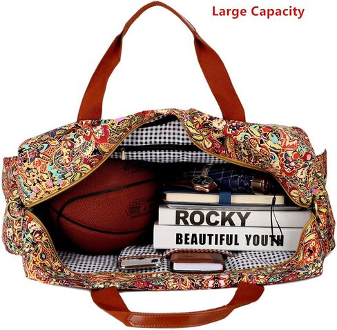 BAOSHA HB-32 حقيبة سفر من القماش الخشن لعطلة نهاية الأسبوع وحقيبة حمل كبيرة الحجم للنساء والسيدات (لون مع حجرة للأحذية) in Kuwait