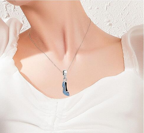 QeenseKc Sparkling Cinderella's Stiletto Shoe Dangle Charm Pave High Heel shoes Bead fit Pandora Bracelet in Saudi Arabia