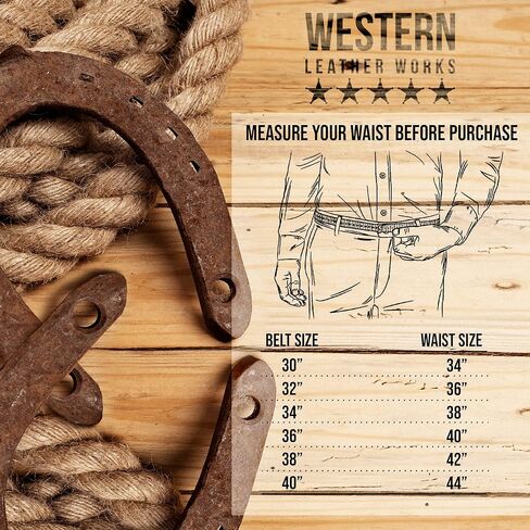 Western Leather Works, Cowboy Men's Belt Handmade from Full Grain Leather in Kuwait