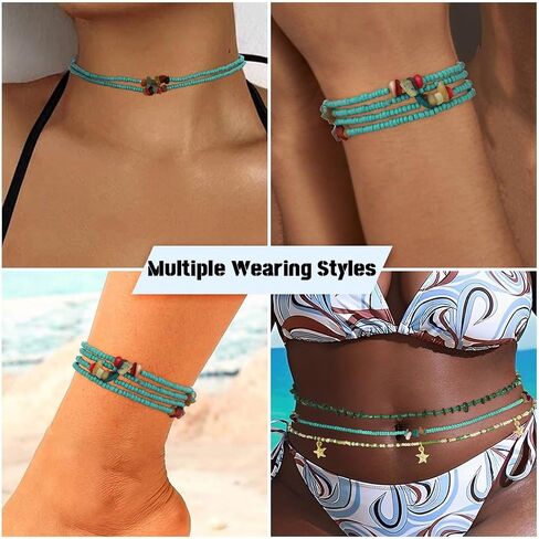 ELABEST African Crystal Waist Beads for Women Stretching 3Pcs Stone Belly Beads Colorful Handmade Beaded Waist Jewelry Accessories Body Chain in Kuwait