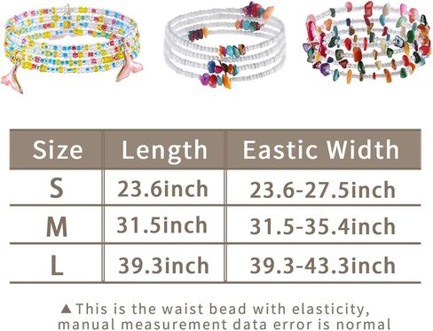 ELABEST African Crystal Waist Beads for Women Stretching 3Pcs Stone Belly Beads Colorful Handmade Beaded Waist Jewelry Accessories Body Chain in Kuwait