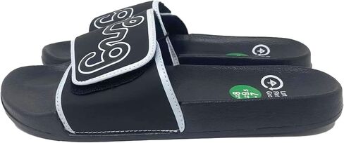 LRG Men's Logo Slides Sandal Shoes, Black/Cursive, 12 in Saudi Arabia