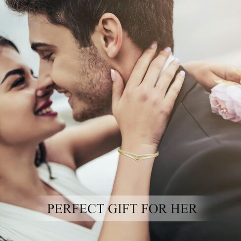 Praelinos Minimalistic Bracelets for Women White/Rose Gold Plated Charm Silver Tone Bracelet 5A Cubic Zirconia Jewelry Christmas Birthday Valentine Mother's Day Gifts for Mom Women Girlfriend Wife Her in Kuwait