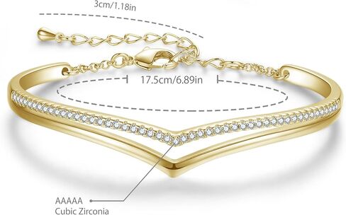 Praelinos Minimalistic Bracelets for Women White/Rose Gold Plated Charm Silver Tone Bracelet 5A Cubic Zirconia Jewelry Christmas Birthday Valentine Mother's Day Gifts for Mom Women Girlfriend Wife Her in Kuwait