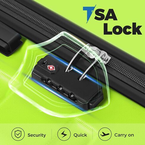 Krute Suitcase with Wheels, 28-Inch Hardside Luggage PC+ABS Checked Luggage with TSA Lock Lightweight AppleGreen in Kuwait