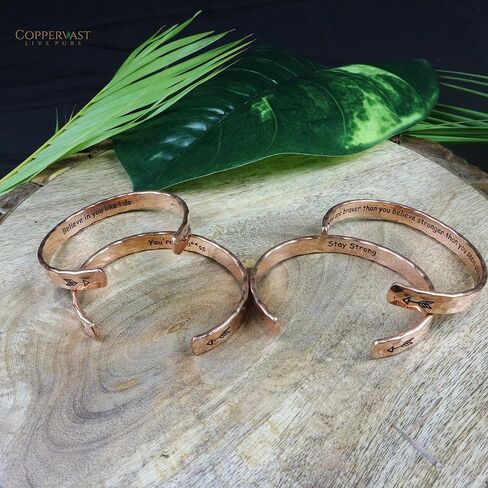 أساور نحاسية للنساء، هدايا شخصية لها، الأم، أفضل صديق، أساور صداقة ملهمة للفتيات المراهقات، منقوشة، هدية عيد ميلاد in Kuwait