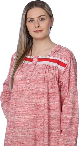 قميص نوم نسائي طويل من الجيرسيه بأكمام طويلة، فستان فضفاض أنيق in Kuwait