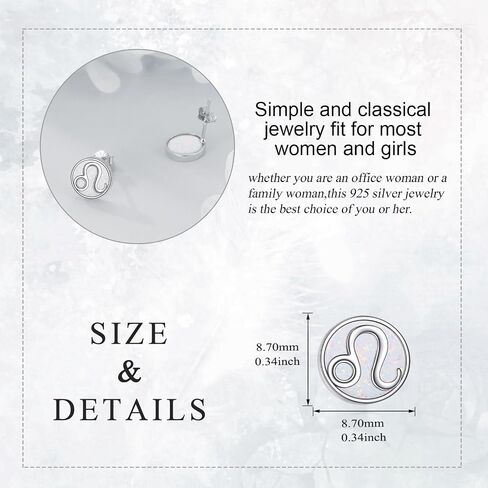 Constellation Earrings for Women 925 Sterling Silver Zodiac Sign Stud Earrings White Opal Constellation Jewelry in Saudi Arabia