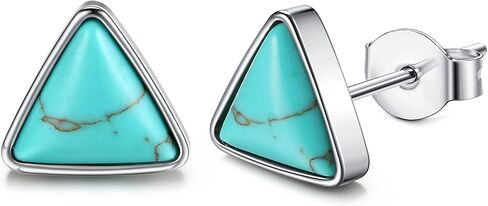 FASACCO G23 أقراط تيتانيوم فيروزية أقراط من التيتانيوم أقراط على شكل مثلث على شكل قلب فيروزي أقراط من التيتانيوم للآذان الحساسة in Kuwait