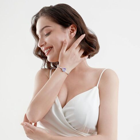 Praelinos Angel Wing سوار الحب للنساء النمسا كريستال 18K الذهب الأبيض مطلي الإسورة الفضة لهجة مجوهرات لعيد الميلاد عيد الأم عيد الحب هدايا عيد ميلاد للأم زوجة صديقة أخت الفتيات لها in Kuwait