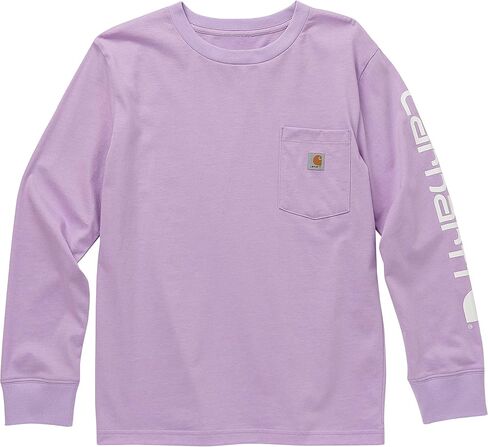 تي شيرت Carhartt للفتيات بأكمام طويلة وجيب بشعار Little - Lupine - 6 in Saudi Arabia