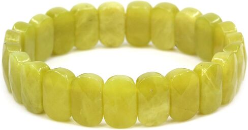 Keleny Semi Precious Stones 14mm Faceted Oval Beads Crystal Rock Elastic Bangle 7.5 Inch in Kuwait