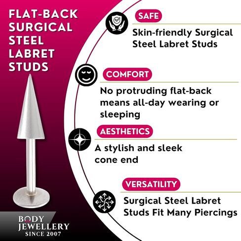 bodyjewellery 16g Cartilage Earring Labret Stud Lip ring Tragus Helix Medusa Implant Grade Stainless Steel Piecing Jewelry - More Options in Saudi Arabia