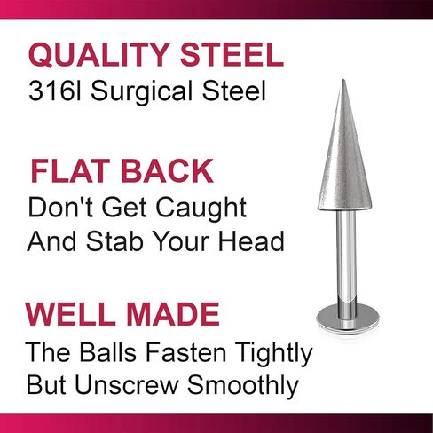 bodyjewellery 16g Cartilage Earring Labret Stud Lip ring Tragus Helix Medusa Implant Grade Stainless Steel Piecing Jewelry - More Options in Saudi Arabia