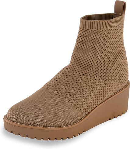 CUSHIONAIRE Women's Iggy stretch knit wedge boots +Memory Foam, Wide Widths Available in Saudi Arabia