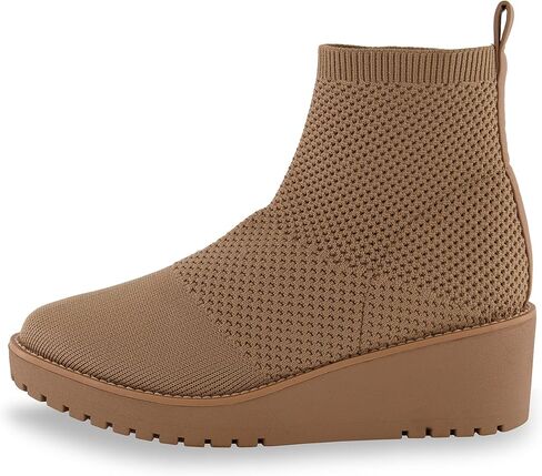 CUSHIONAIRE Women's Iggy stretch knit wedge boots +Memory Foam, Wide Widths Available in Saudi Arabia