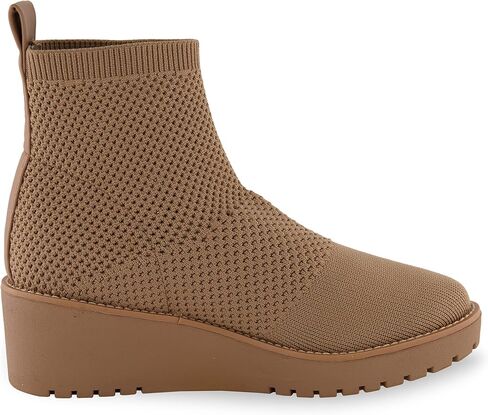 CUSHIONAIRE Women's Iggy stretch knit wedge boots +Memory Foam, Wide Widths Available in Saudi Arabia